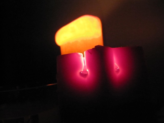 candles in a dark room