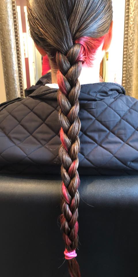 image of a braid as seen from the back